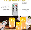 Flameless Flickering Candle, Pillar Candle,with Embedded String Lights,3 Pack LED Romantic Candle with Remote Control, Battery Operated Real Wax, Ideal for Wedding, Home decorand Holiday (Ivory) by GreenHaven Gardens
