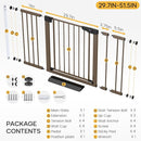 Cumbor 2 Pack 29.7"-51.5" Extra Wide Baby Gate for Stairs, Mom's Choice Awards Winner-Dog Gates for Doorways, Pressure Mounted Walk Through Pet Gate Indoor, Safety Auto-Close Child Gate for Kid,Brown by TinyTreasures Baby Boutique