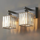Modern Bathroom Vanity Light 2-Lights Black Crystal Bathroom Wall Light Vanity Light Fixtures，12.59-inch Modern Minimalist Design by CozyNest Decor