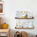 AZSKY Floating Nursery Book Shelves Light Fair Pale Walnut Rustic Picture Photo Ledge Shelves Wall Mounted Wooden Display Shelf for Bathroom Bedroom Kitchen 24 Inch Wall Shelves a Set of 2 by CozyNest Decor
