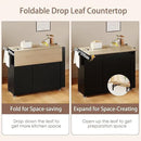 Kitchen Island with Drop Leaf & Power Outlet, Rolling Kitchen Island on Wheels with Trash Can Storage, Island Table Bar Cart with Spice Rack, Towel Rack, Drawers, Mobile Kitchen Carts on Wheels by CozyNest Decor