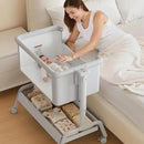 3-in-1 Baby Bassinet, Rocking Bassinet, Bedside Bassinet for Baby, Stable and Secure Bassinet Bedside Sleeper for Newborn & Infant, 6 Height Adjustable with Wheels, Mattress & Breathable Mesh by CozyNest Decor