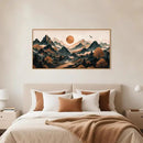 Large Boho Mountain Framed Canvas Wall Art Set, Brown Ridge Landscape Wall Decor, Pine Tree Scenery Wall Painting, Abstract Wilderness Art Print for Living Room, Bedroom, Office - 20X40 by CozyNest Decor