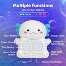 Axolotl Alarm Clock with Night Light for Kids, Rechargeable Silicone Lamp Time to Wake Clock Cute Animal Tabletop Lamp, Perfect Sleep Companion for Boys Girls, White by TinyTreasures Baby Boutique