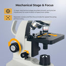 [Cost-Effective] Binocular Microscope, Vabiooth Lab Compound Binocular Microscope 40X-2500X Magnification with Two-Layer Mechanical Stage, Wide-Field 10X and 25X Eyepieces, Abbe Condenser, Metal Body by TinyTreasures Baby Boutique