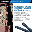 Sandbaggy Round Steel Concrete Form Stakes with Nail Holes - Rust Resistant Coating - Removable, Reusable (10, 3/4 in X 60 in) by CozyNest Decor