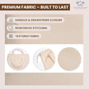 LFH Home Large Premium 100% Cotton Canvas Laundry Bag with Drawstring and Handles Heavy Duty, Multi-Use, and Washable for Home, Travel, College or Storage 28x36 (Pack of 4)-Natural by TinyTreasures Baby Boutique