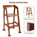 Yoleo Wooden High Chair for Toddlers to Teens, Adjustable Dining Feeding Chair with Steps Grows with Child, Max 60kg (Nut-Brown) by TinyTreasures Baby Boutique