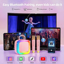 Kinglucky Karaoke Machine for Kids Girls Ages 3-12 with 2 Light-Up Microphones, Bigger Size Yet Portable Bluetooth Speaker with Voice Effects for Birthday, Family Fun & Party (Pink) by TinyTreasures Baby Boutique