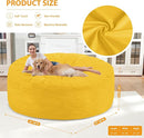 6FT Bean Bag Chair, Large Bean Bag Chairs with Memory Foam Filled, Fluffy Beanbag Sofa with Dutch Velvet Cover, Round BeanBag Chairs for Living Room, Playroom - Lemon by TinyTreasures Baby Boutique