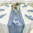 12 Pack Dusty Blue 10FT Cheesecloth Table Runner Rustic Gauze Fabric Cheese Cloth Table Runner for Wedding Bridal Baby Shower Table Decor 20 x 120 Inch Long Boho Sheer Birthday Party Table Decorations by CozyNest Decor