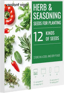 12 Varieties of Seasoning Seeds for Planting, Family Culinary Spice Herb & Veggie Seeds Packet, Basil, Rosemary, Thyme, Cilantro, Pepper, Mint, Non-GMO, Heirloom, for Home Garden Indoor Outdoor by GreenHaven Gardens