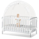 Crib Tent to Keep Baby from Climbing Out - Crib Net to Keep Baby in - Pop Up Breathable Cribs Cover - Canopy with Upgrade Strong Mesh and Durable Zipper (White - Lines, Lager) by TinyTreasures Baby Boutique