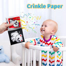 OKOOKO Soft Baby Books Black and White High Contrast 12PCS Soft Cloth Books Bath Books Crinkle Washable Non-Toxic Early Education Preschool Learning Toy for Newborns Babies Infants Toddlers Kids by TinyTreasures Baby Boutique