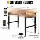48" L×24”W Adjustable Workbench, 28”-40”Heights Heavy Duty Table 2000 LBS Load Capacity, Work Bench with Power Outlet & Pegboard, Rubber Wood Work Table for Garage, Office, Workshop, Home by GreenHaven Gardens