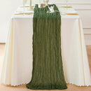Sioloc 10 Pack Moss Green Cheesecloth Table Runner Fall Autumn Decor for Home 10ft Table Cloth for Tea Wedding Birthday Party Baby Bridal Shower Halloween Thanksgiving by CozyNest Decor