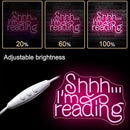 WLHOPE Shhh Im Reading Neon Sign Neon Signs for Wall Decor Dimmable Read Books Neon Lights LED Sign for Book Lovers Gifts Bedroom Bookstore Reading Room Library Study Room Decoration by GreenHaven Gardens