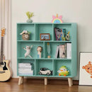 LEYAOYAO 8 Cube Bookshelf 3-Tier Bookcase with Legs, Mint-Green Kids Book Shelf Cute Storage Organizer, Large Open Toy Shelves Modern Bookshelves,Display Bookcases for Bedroom,Living Room,Nursery by CozyNest Decor