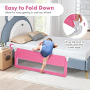 BABY JOY Bed Rails for Toddlers, 59'' Extra Long, Swing Down Bed Guard w/Safety Straps, Folding Baby Bedrail for Kids Twin, Double, Full Size Queen & King Mattress (Pink, 59-Inch) by TinyTreasures Baby Boutique
