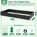 ONCEMORE Galvanized Raised Garden Bed for Vegetables Flowers Herbs, Metal Raised Garden Bed Kit with 2 PCS Tomato Cage, Gloves, Trellis Netting, Plant Labels, Plant Ties, Black 6×3×1FT by GreenHaven Gardens