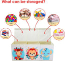 Toy Box Chest for Kids, Collapsible Oxford Toy Storage Box with Handles Mesh Pockets, Extra Large Sturdy Waterproof Organiser for Bedroom Playroom, 37.7×12.5×15.7 Inch (Cute Animal) by TinyTreasures Baby Boutique