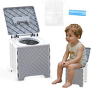 Portable Potty Seat for Toddler, Kids Travel Potty Foldable Compact Potty Training Toilet Seat with Cleaning Bags for Car, Camping, Travel, Outdoors (Grey) by TinyTreasures Baby Boutique