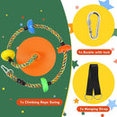 Tree Swing Rainbow Climbing Rope, Heavy Duty Swing Disc Seat Replacement for Kids with Hanging Strap and Platform Carabiners Indoor/Outdoor Playground Accessories (Orange) by TinyTreasures Baby Boutique