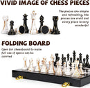 15" Large Chess Set for Adults with Weighted Acrylic Chess Pieces 3.5" King & Portable Folding Marbling Wooden Chess Board Travel Chess Sets Family Board Game Gift – Elegant Classic Chess Game by TinyTreasures Baby Boutique