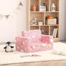 Toddler Chair Kids Couch, 2-in-1 Comfy Armchair with Removable and Washable Cover Carrying Handle, Convertible Reading Chair Toddler Couch for Girls and Boys, Pink Rainbow by CozyNest Decor