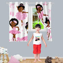 Black Girl Blackout Curtains 2 Panels 63" Inch Drapes for Kids Nursery Bedroom Kids Blackout Curtains Cute Girls Themed Grommet Top Thermal Insulated Curtains for Nursery, 82" x 63" by TinyTreasures Baby Boutique
