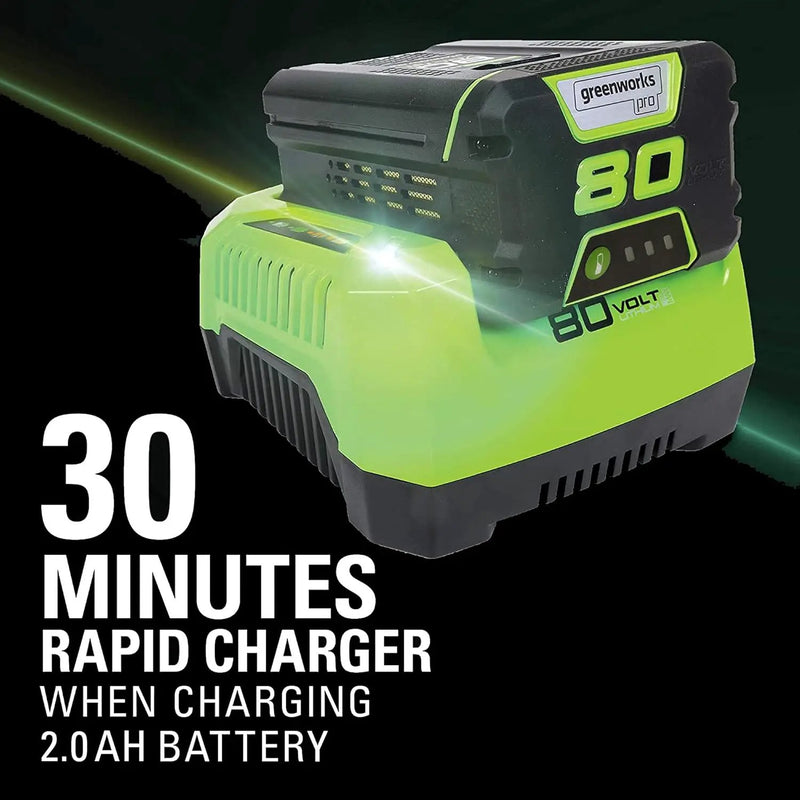 Greenworks 80V 16 inch Brushless String Trimmer, 2.0Ah Battery & Rapid Charger Included, ST80L210, photo 5 of 6