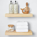 Homeforia Wood Floating Shelf 16 inch, High End Solid Natural Wood 16inch Floating Shelves for Wall Mounted, Unfinished Wooden Small Floating Shelves, Heavy Duty Bracket, 16 X 6.5 X 1.75 in, Set of 3 by CozyNest Decor