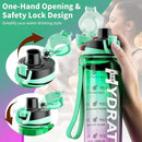 Water Bottle, 32 oz Motivational Water Bottles with Time Marker-Tritan & BPA Free, Sports Water Bottle with Time to Drink & Strap, Wide Mouth, Leakproof -Gift for Christmas Gym Fitness & Outdoor by CozyNest Decor