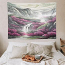 Japanese Tapestry, Red Plum Blossom Mountain Tapestry, Asian Japanese Wall Tapestry, Nature Landscape Tapestries for Bedroom Living Room Decor 80"x60" by CozyNest Decor