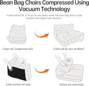 Bean Bag Chair with Ottoman, Comfy Bean Bag Sofa with Memory Foam, Lazy BeanBag Sofa with Footstool, Fireside Bean Bag Couch for Living Room, Bedroom, Apartment by TinyTreasures Baby Boutique