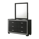 6 Drawer Dresser With Handles Bedroom Furniture - Black