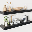 Heimlove 32 Inch Floating Shelves for Wall,Black 9.3" Deep Floating Shelf Set of 2,Wall Mounted Shelves for Bathroom Bedroom Living Room Kitchen Office,Shelf for Books Storage Room,Home Decor by CozyNest Decor