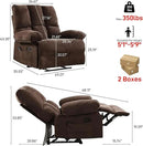 Oversized Recliner Chair Extra Wide Large Recliner for Adults 350lbs with Lumbar Support Pillow Nursery Chair Living Room (Manual, BROWN-6008) by CozyNest Decor
