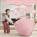2FT Bean Bag Chair, Comfy Bean Bag Chairs with Memory Foam Filled, Fluffy Beanbag Sofa with Dutch Velvet Cover, Teardrop BeanBag Chairs for Living Room, Playroom - Light Pink by TinyTreasures Baby Boutique