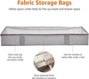 Amazon Basics Under Bed Fabric Zipper Blanket Storage Container Bags with Window and Handles, 2-Pack, 18 x 42 x 6 inches, Gray by CozyNest Decor