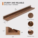 Fun Memories Picture Ledge Shelf, 24 Inch Floating Shelves Set of 2, Nursery Book Shelves for Toys Storage, Kids Bookshelf Wall Mounted for Wall Decor Books Photo Frames, Walnut by CozyNest Decor