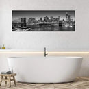 Biuteawal - Black and White Brooklyn Bridge Canvas Wall Art New York City Picture Print Manhattan Night Skyline Painting on Canvas Modern Home Office Wall Decoration Ready to Hang by CozyNest Decor