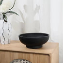 Large Black Decorative Bowl for Home Decor - Modern Concrete Fruit Bowl for Kitchen Counter or Coffee Table by CozyNest Decor