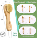 Laundry Stain Brush, Laundry Brush for Stains on Clothes, Dorm Room Essentials for College Students, Natural Boar Bristle Cleaning Brush, Fabrics Cleaning Brush for Clothes Without Damage by CozyNest Decor