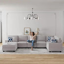 L Lengend Vansen Modular Sectional Sofa U Shaped Couch with Ottoman Modern Reversible Corner Sectional Couch for Living Room (Light Grey, U Shaped Sofa-5) by CozyNest Decor
