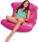 Posh Creations Structured Comfy Seat for Bedrooms and Dorm Rooms, Large Bean Bag Chair, Laguna Lounger, Pink by TinyTreasures Baby Boutique