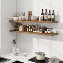 55" Floating Shelves for Wall, 12" Deep Slim Walnut Floating Shelves, Wall-Mounted Shelves for Bedroom, Living Room, Kitchen, Bathroom - Set of 2 by CozyNest Decor