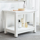 Heavy Duty Shower Bench for Inside Shower, White Poly Bathroom Stool for Shaving Legs or Spa Bath Seat, Waterproof Plastic Bathroom Chair Seat with Adjustable Feet, Non-Slip by TinyTreasures Baby Boutique