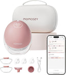 Momcozy Breast Pump Hands Free Upgraded Mobile Flow | M9, App Discreet Control with Personalized Multi-Modes & 15 Levels, Wearable Breast Pump 24mm, 1 Pack Cozy Red by TinyTreasures Baby Boutique