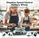 Alldeer Mini Pottery Wheel Kit - 4.7" Turntable Electric Clay Wheel with Foot Pedal, Adjustable Speed Ceramic Making Machine with 8 Pottery Shaping Tools, Craft Kits for Kids by TinyTreasures Baby Boutique